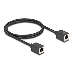 Delock Hálózat bővítő kábel RJ45 anya - RJ45 anya Cat.6A S/FTP 1 m fekete (90325)