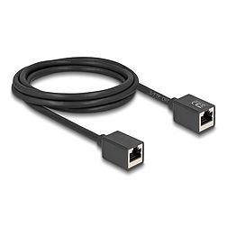Delock Hálózat bővítő kábel RJ45 anya - RJ45 anya Cat.6A S/FTP 2 m fekete (90331)