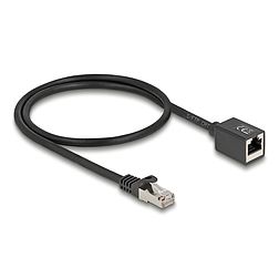 Delock Hálózat bővítő kábel RJ45 apa - RJ45 anya Cat.6A S/FTP 0,5 m fekete (88052)