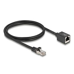 Delock Hálózat bővítő kábel RJ45 apa - RJ45 anya Cat.6A S/FTP 1 m fekete (90294)