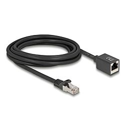 Delock Hálózat bővítő kábel RJ45 apa - RJ45 anya Cat.6A S/FTP 3 m fekete (90317)