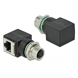 Delock Hálózati adapter M12 8 tűs A-kódolt anya - RJ45 anya (66314)