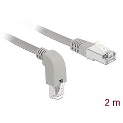 Delock Hálózati kábel RJ45 Cat.6A S/FTP, lefelé néző / egyenes 2 m (85875)