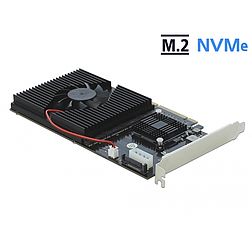 Delock PCI Express x8 / x16 Card - 4 x belső NVMe M.2 M-kulcs (90409)