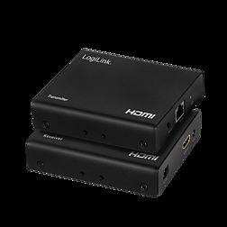 Logilink HDMI bővítő/elosztó készlet LAN-on keresztül, 70 m, 1x2 port, 4K/60 Hz, HDR, IR, POC (HD0030)