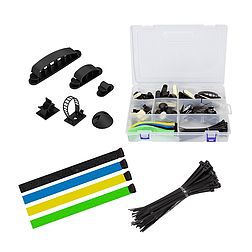 Logilink Kábelrendező készlet dobozban, 8 db, 128 db, vegyes színben (KAB0084)