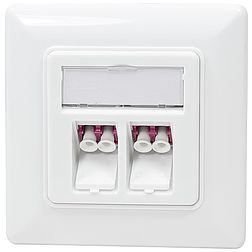 Logilink Keystone Face Plate with 2 LC-Duplex Adapters, white (NK4024)