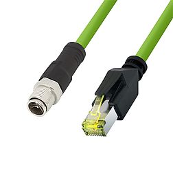 Logilink M12 CAT6A Ipari Patchkabel, PUR, M12 X-kodiert auf RJ45, 2 m (CQM055S)