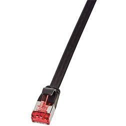Logilink Patch Cable Flat Cat.6A Shielded 0,25m black (CF2013S)