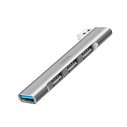 Logilink Ultravékony, 4 portos USB-A hub, 18 W, 1x USB-A/F, 3x USB-A/F, alumínium (UA0436)