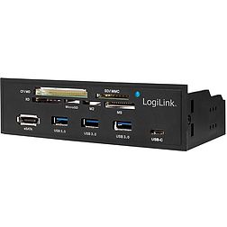 Logilink USB 3.0 Hub w. Cardreader, internal, black (UA0341)