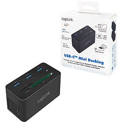 Logilink USB 3.2 Gen 1, Docking Station, USB-C, 10-Port, w/PD, mini, black (UA0370)