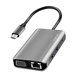 Logilink USB 3.2 Gen 1 dokkoló állomás, USB-C, 7 port, PD, antracit (UA0410)