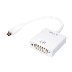LogiLink USB 3.2 Gen1 Type-C adapter, C/M DVI-D/F, 1080p, fehér, 0,14 m (UA0245A)