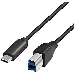 Logilink USB 3.2 Gen1x1 Cable, USB-C M to USB BM, black, 2 m (CU0163)