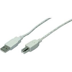LogiLink USB A-B Kábel, USB 2.0, 2x apa, szürke, 2m (CU0007)