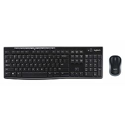 Logitech billentyűzet MK270 vezeték nélküli angol USB + optikai egér fekete 920-004523