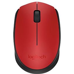 Logitech M171 vezetéknélküli optikai USB egér, fekete-piros 910-004641