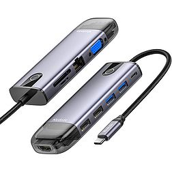 Mcdodo HU-7740 6w1 USB-C hub USB-C, HDMI, USB3.0*2, SD, TF (HU-7420)