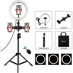Puluz Ring lámpa / LED állvány 26cm 3x okostelefon PKT3070B