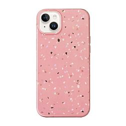 Uniq Coehl Terrazzo tok iPhone 14-hez - rózsaszín