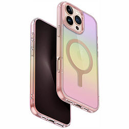 Uniq Iridescia Magclick töltőtok iPhone 16 Pro Maxhoz - rózsaszín