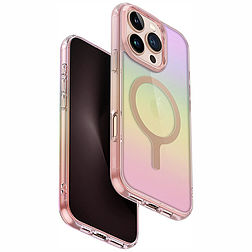 Uniq Iridescia Magclick töltőtok iPhone 16 Próhoz - rózsaszín
