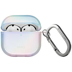 Uniq Iridescia tok AirPods 4-hez, Hang Case - holografikus fehér