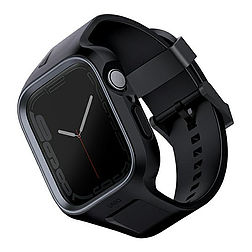 Uniq Monos 2 az 1-ben szíj + tok Apple Watch 45/44mm-hez - fekete