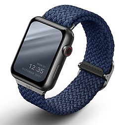 UNIQ pasek Aspen Apple Watch 44/42/45mm Series 4/5/6/7/8/SE/SE2 Fonott niebieski/oxford kék