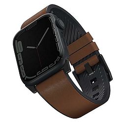Uniq Straden Apple Watch Series 1/2/3/4/5/6/7/8/SE/SE2/Ultra 42/44/45/49mm. Bőr hibrid szíj barna/barna