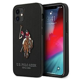 US Polo USHCP12SPUGFLBK iPhone 12 mini 5,4" czarny/fekete póló hímzésgyűjtemény