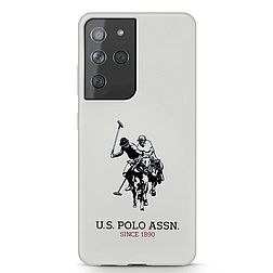 US Polo USHCS21LSLHRWH S21 Ultra G998 biły/fehér szilikon logó