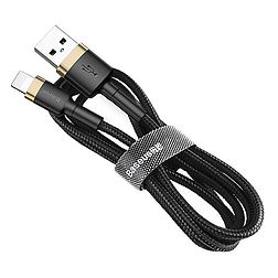 USB Lightning Baseus Cafule 1,5A 2 m-es kábel, arany-fekete (CALKLF-CV1)