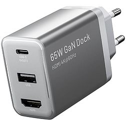 Vention FJAH0-EU USB(C+A)+HDMI GaN hálózati töltő (60W/5W/4K@60Hz) (szürke)