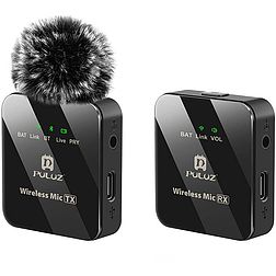 Vezeték nélküli Lavalier mikrofon PULUZ 1 TX + 1 RX (PU3153B)