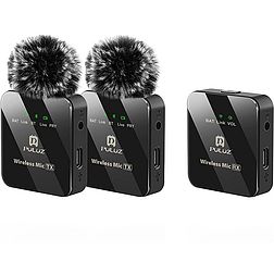 Vezeték nélküli Lavalier mikrofon PULUZ 2 TX + 1 RX (PU3154B)