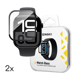 Wozinsky Full Glue edzett üveg fekete kerettel Apple Watch 46mm-hez (2 db.)
