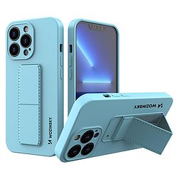 Wozinsky Kickstand Case szilikon tok állvánnyal iPhone 13-hoz világoskék