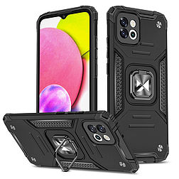 Wozinsky Ring Armor tok Samsung Galaxy A03 páncélozott burkolatú mágneses tartógyűrű fekete