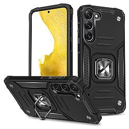 Wozinsky Ring Armor tok Samsung Galaxy S23+ páncélozott burkolatú mágneses tartógyűrű fekete