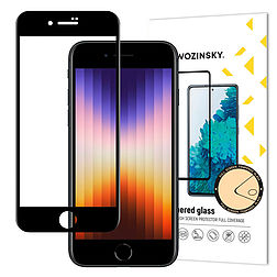 Wozinsky Super Durable Full Glue edzett üveg teljes képernyős tokkal-barát iPhone SE 2022 / SE 2020 / iPhone 8 / iPhone 7 fekete