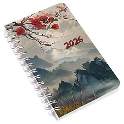 Zsebnaptár 2026 REALSYSTEM SP3 spirál mini 78x128mm heti fehér lapos Japán