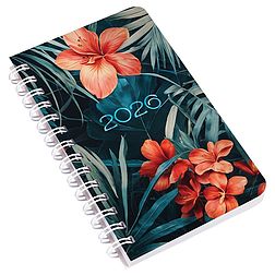 Zsebnaptár 2026 REALSYSTEM SP3 spirál mini 78x128mm heti fehér lapos tropical