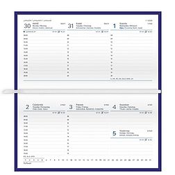 Zsebnaptár 2026 TOPTIMER Traditional T030 fekvő fehér lapos bordó