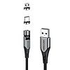 2 az 1-ben mágneskábel USB-USB-C/Micro-B USB Vention CQXHF 1m, szürke (CQXHF)