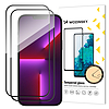 2db teljes képernyős edzett verseny üveg kerettel, tokkal Wozinsky Full Glue iPhone 15 - fekete