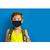 3 rétegű egészségügyi gyerek szájmaszk, gumis rögzítéssel, fekete 10 db/csomag