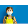 3 rétegű egészségügyi gyerek szájmaszk, gumis rögzítéssel, standard kék 50 db/csomag