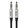 3,5 mm-es mini jack audiokábel AUX Baseus Yiven 1,5 m, fekete és ezüst (CAM30-CS1)